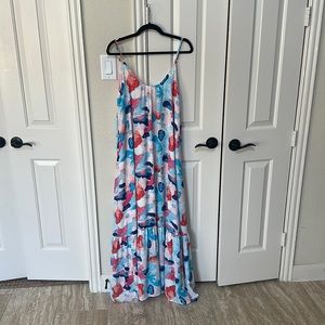 Buddy Love pink, white and blue maxi dress. Perfect for vacation!!! NWOT